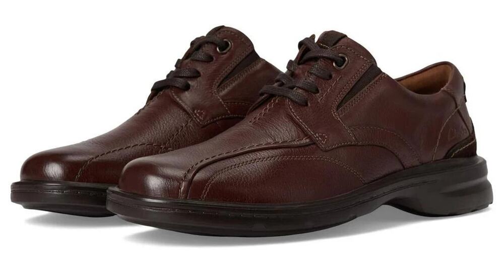 Clarks Men's Gessler Lace Casual Shoes - Dark Tan Leather